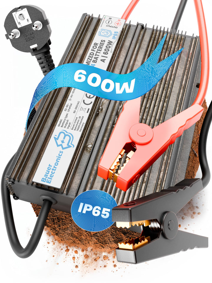 12V Batterie-Ladegerät LiFePO4 14,6V 40A 600W | Optimiert für Lithium-Eisenphosphat-Akku | Auto-Batt