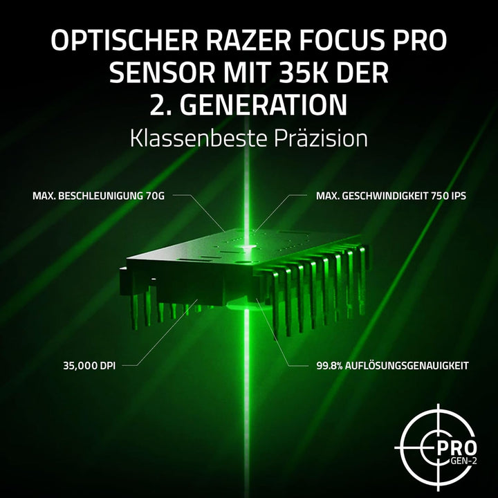 Razer Basilisk V3 Pro 35K Phantom Green Edition - Anpassbare kabellose ergonomische RGB-Gaming-Maus