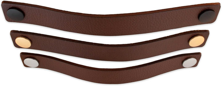 Brute Strength - Ledergriffe für Möbel - Cognac - 6 Stück - 25 x 3 cm - Schrankgriff, Türgriff für K