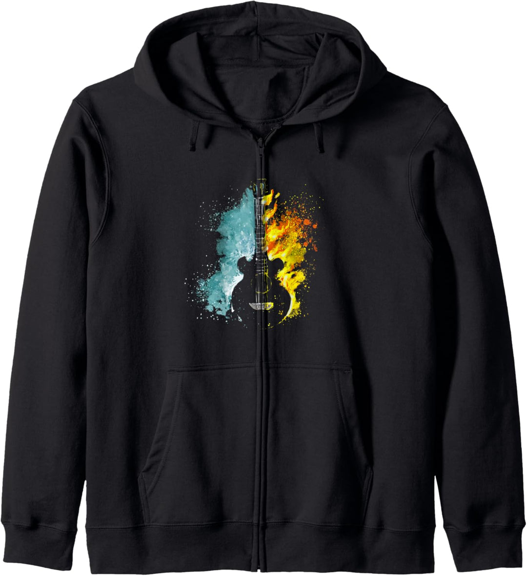 Vintage Feuer- und Wassergitarre für Männer, Frauen, Jungen Kapuzenjacke