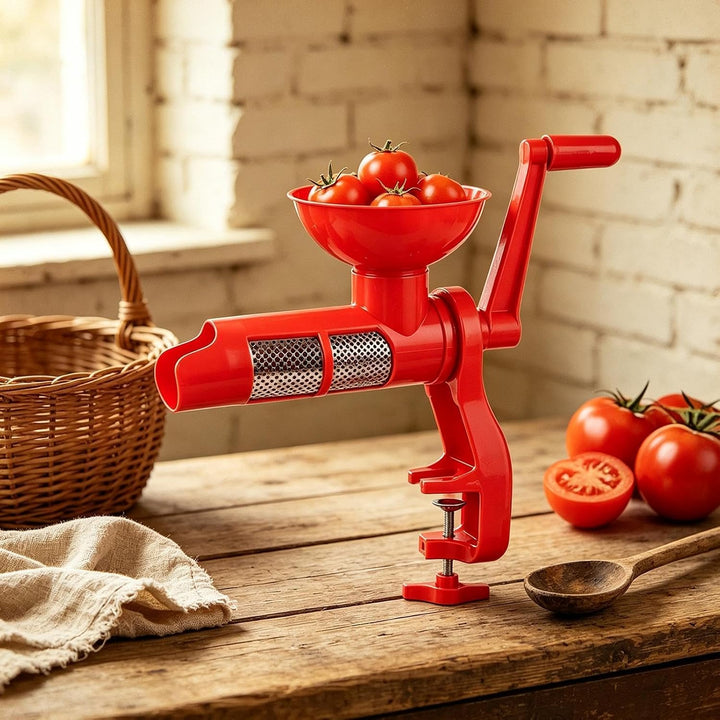 Tomatenentsafter für Einkochen Handkurbel Küchengerät mit Sieb