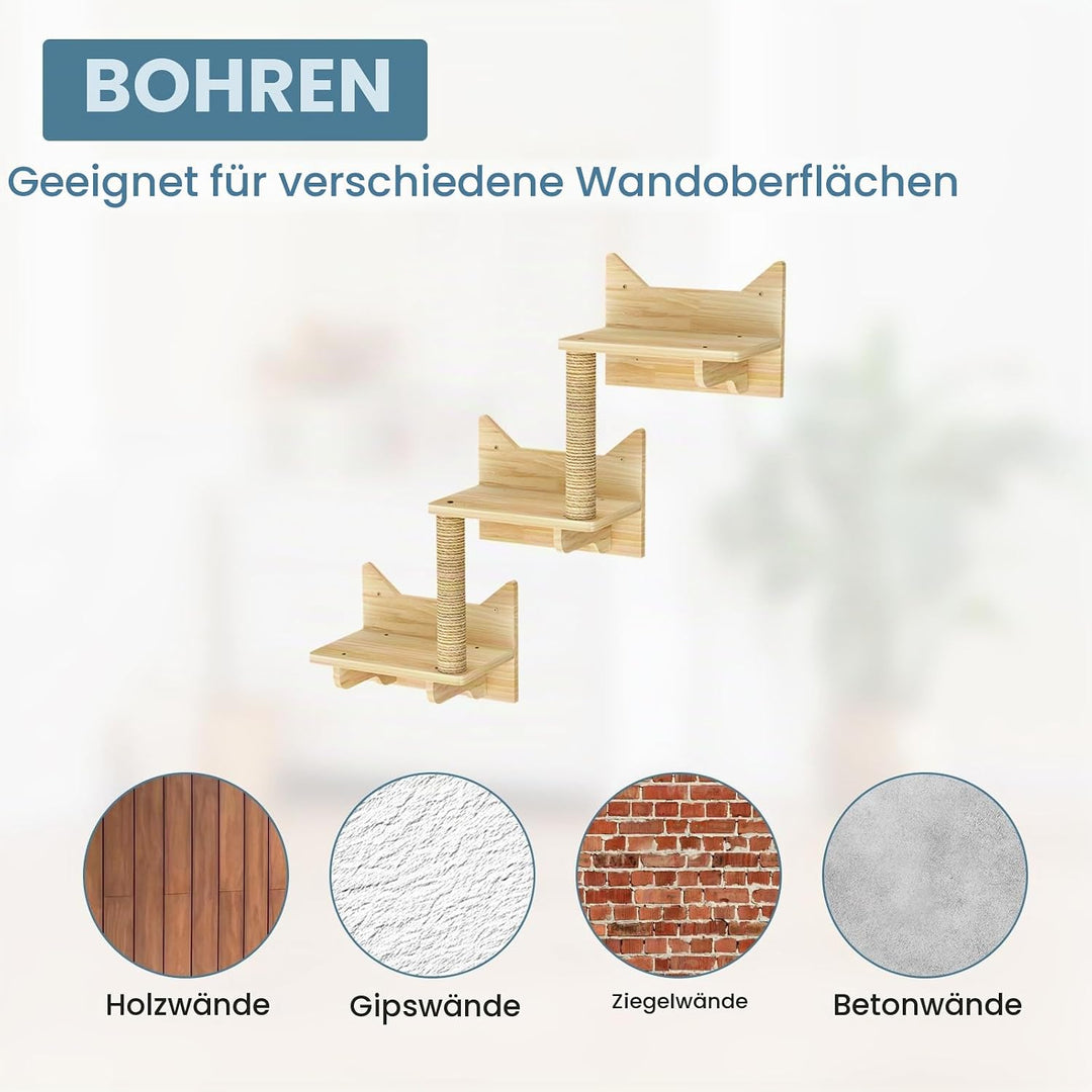 Kletterwand Katzen Set, Katzen Kletterwand Set, Kratzbaum Wand