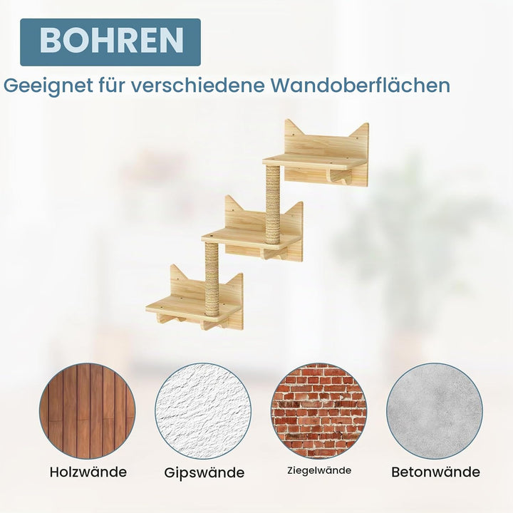 Kletterwand Katzen Set, Katzen Kletterwand Set, Kratzbaum Wand