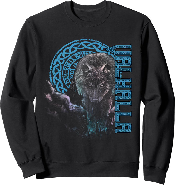 Walhalla Wolf Maske Odin Runen Nordischer Kompass Wikinger Sweatshirt