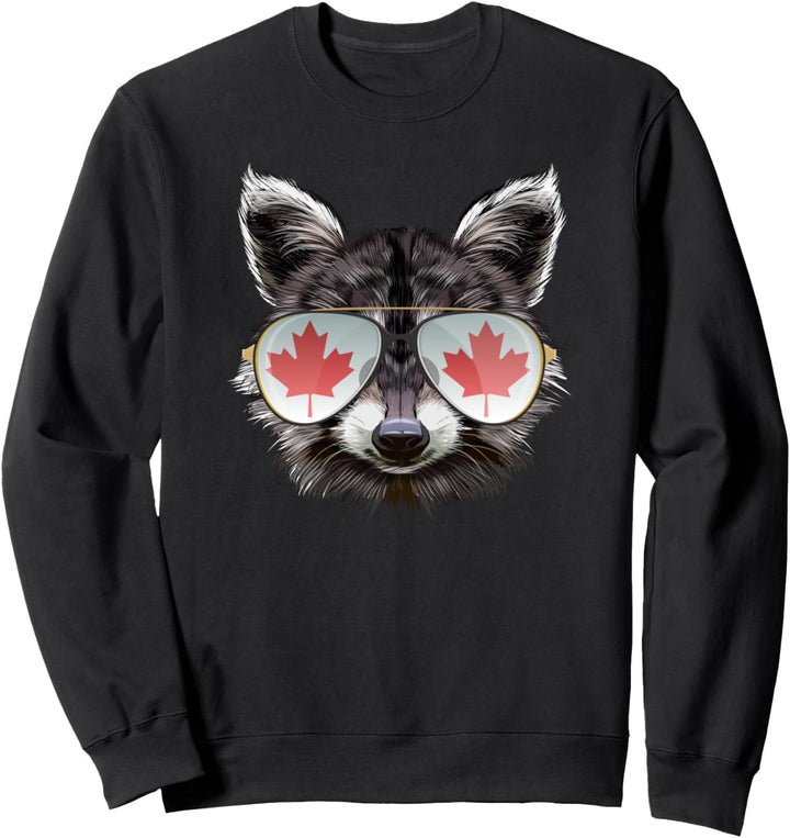 Kanada Flagge Sonnenbrille Raccoon Sweatshirt
