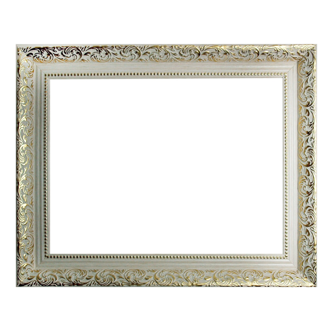 Barockrahmen weiss mit Gold verziert 469 BIA/ORO, Leerrahmen 50x70 cm 50x70 cm Leerrahmen, 50x70 cm