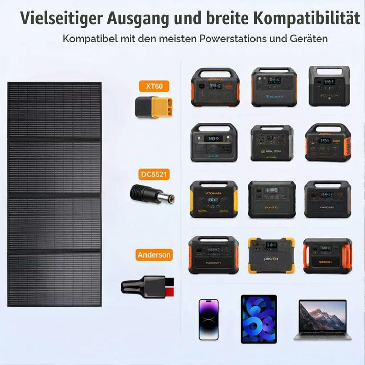 400W Faltbares Solarpanel Tragbares Monokristallin Solar Panel für Camping, 400W