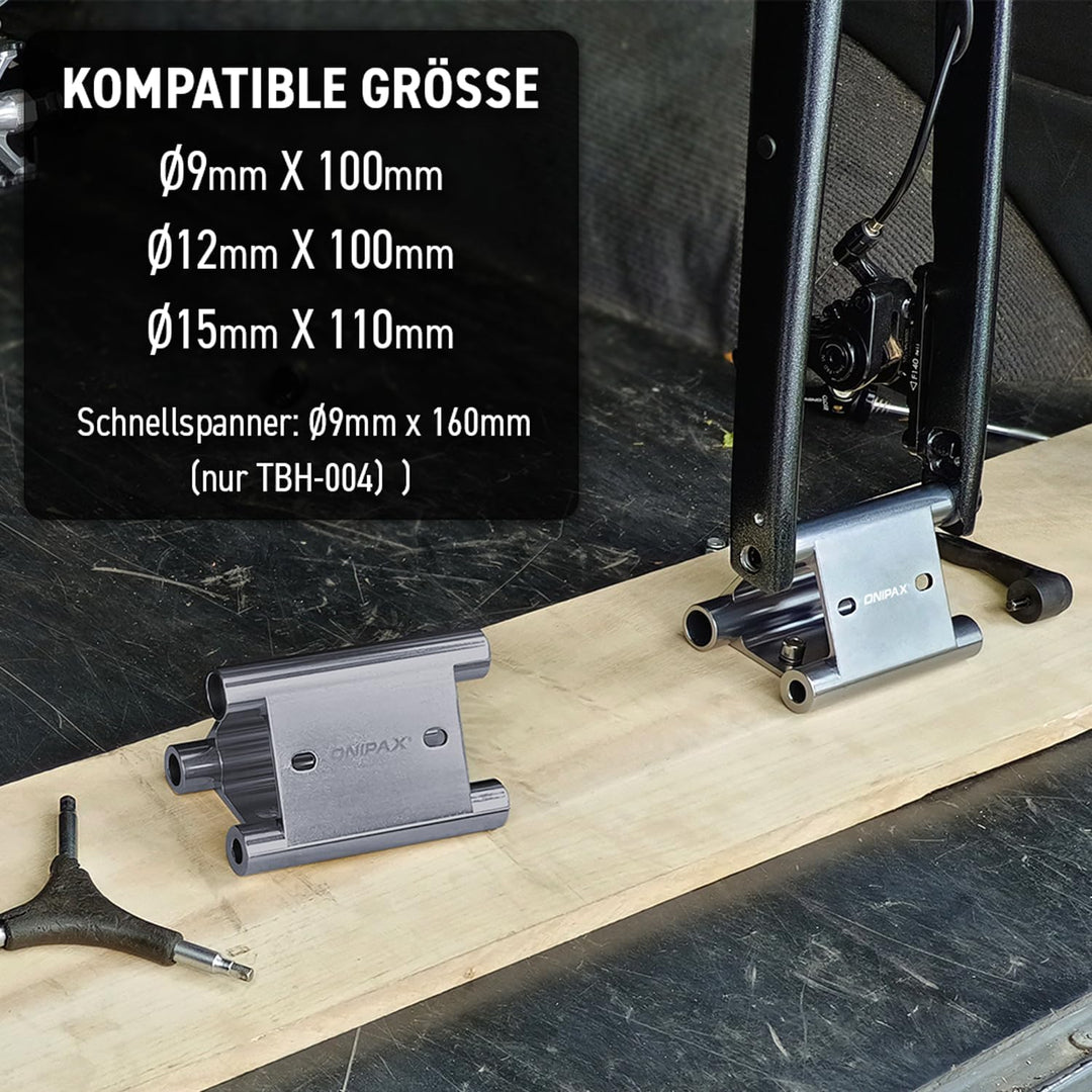 ONIPAX Triangle Bike Gabel Mount Hitch Rack; für 15 mm x 110 mm, 12 mm x 110 mm, 9 mm x 110 mm 110 m
