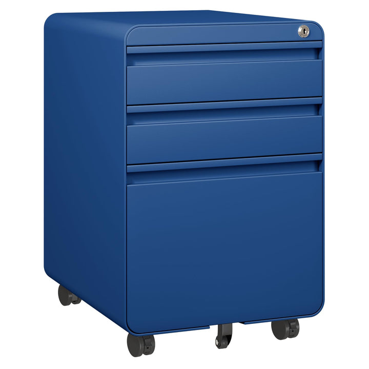 Dripex Metall Rollcontainer Stahl Rollcontainer mit 3 Schubladen oder 2 Schubladen, Abschliessbarer