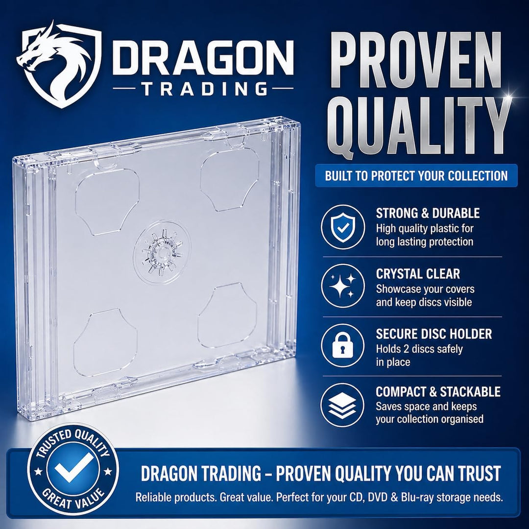 10 CD/Dvd Double Jewel Cases klar dragontrading ® Profi Qualität