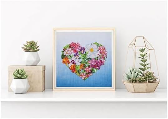 Diamond Dotz DD7-008 Blumen Herz, ca. 37 x 37 cm gross, Diamond Painting, Malen mit Diamanten, funke