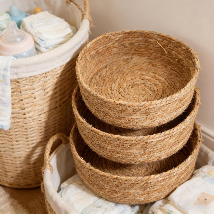 Rattan Storage Sneakers, Woven Organizer Boxen, Lightweight Basketball-Set, Natural Storage Bins Eas