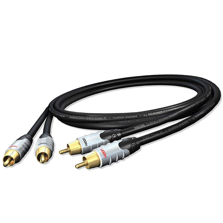 Hicon Ambience 3m Stereo Audio RCA Cinch Kabel OFC 3-fach geschirmt für Stereoanlagen Verstärker und