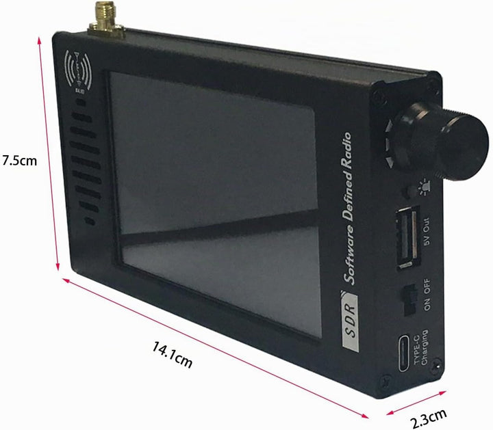 Full-Bands DSP SDR Radio Receiver 4.3” IPS Screen FM/AM/LSB/USB/CW, 192kHz Spectrum Rechargeable 500