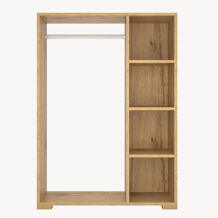 [en.casa] Kleiderschrank Nesbyen Eichenoptik 126 x 90 x 30 cm, Eiche