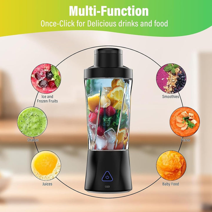 Tragbarer Mixer, 20000 U/Min 700 Ml Schnurloser Persönlicher Mixer für Shakes &amp;, Selbstreinigung Tra