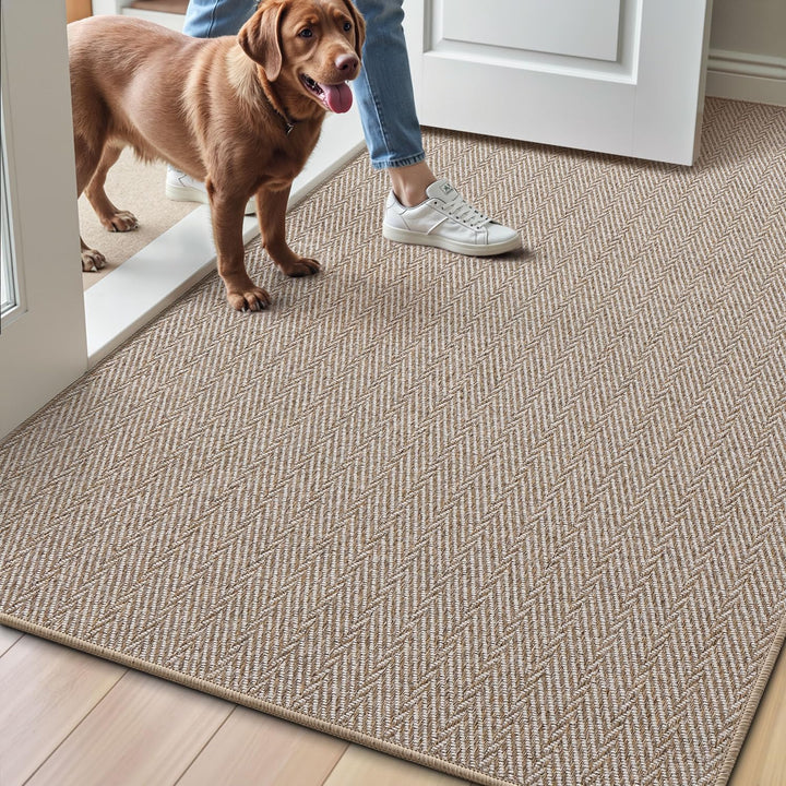 LUMI Extra Dünne Fussmatte Innen 60x90 cm, Eingangsmatte, Deep Beige Deep Beige 60 x 90 cm, Deep Bei
