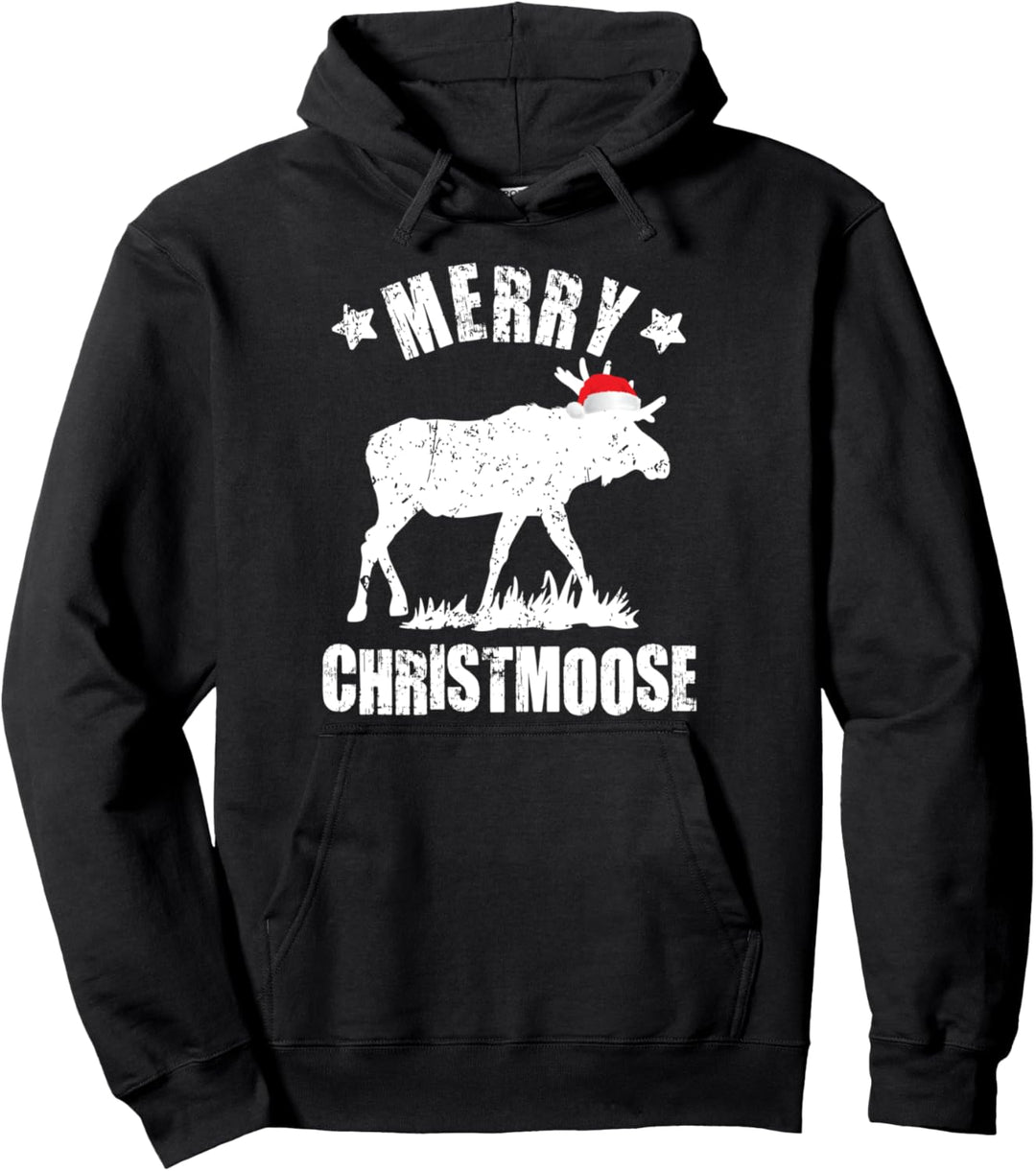 Merry Christmoose Rentier Weihnachten Elch Pullover Hoodie