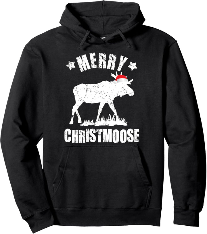 Merry Christmoose Rentier Weihnachten Elch Pullover Hoodie