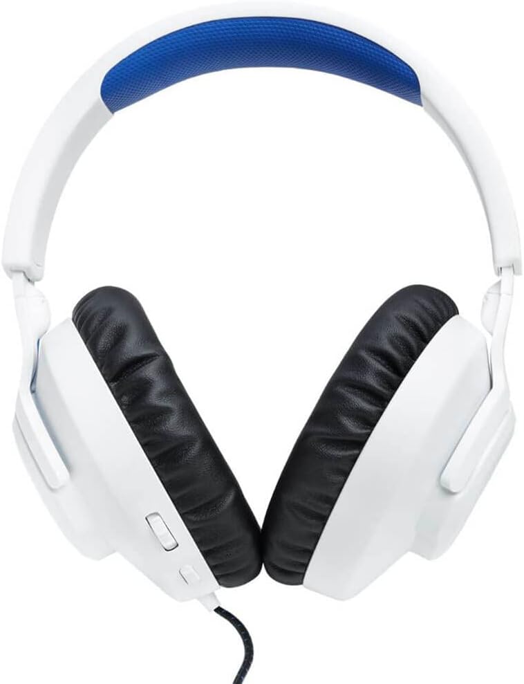 JBL Quantum 100P Konsole – Gaming-Headset für PlayStation, Weiss weiss / blau, weiss / blau