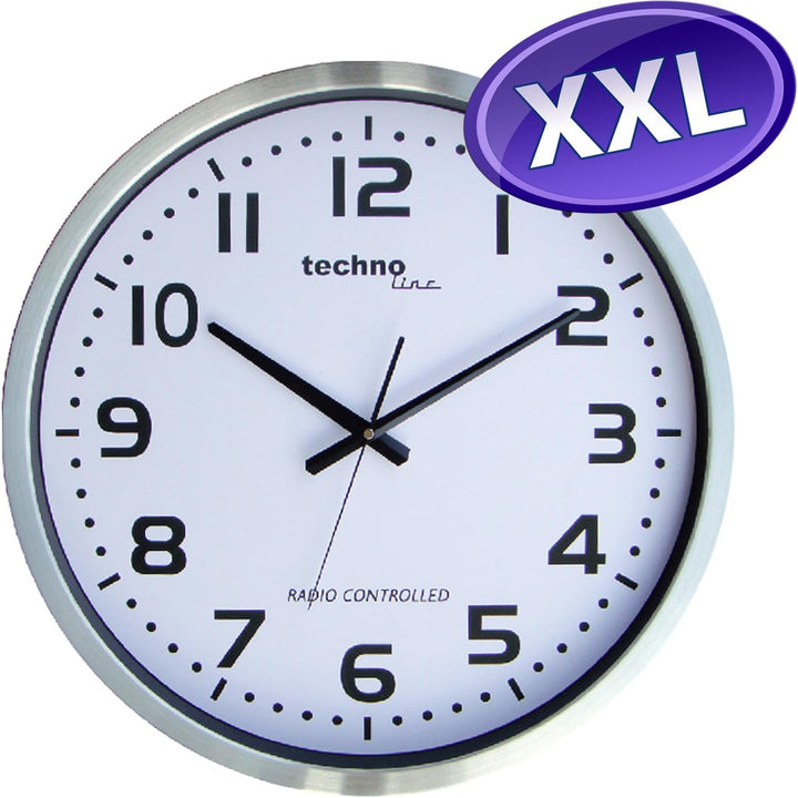 Technoline, WT 8995 Jumbo Funk-Wanduhr, Ø 50cm, Metallrahmen, 72