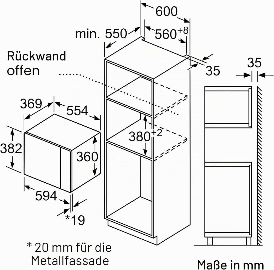 Bosch Einbau-Mikrowelle, Einzelfunktion, BFL 554 MB 0