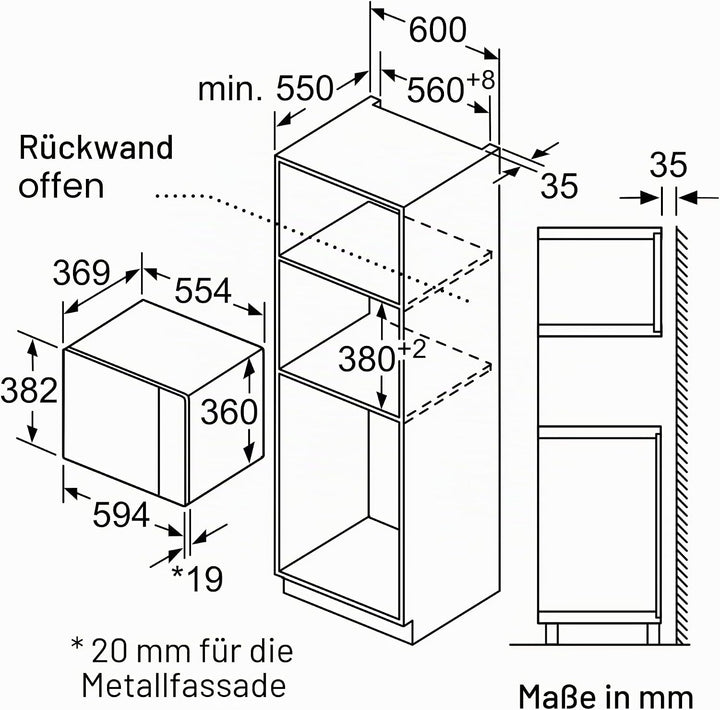 Bosch Einbau-Mikrowelle, Einzelfunktion, BFL 554 MB 0