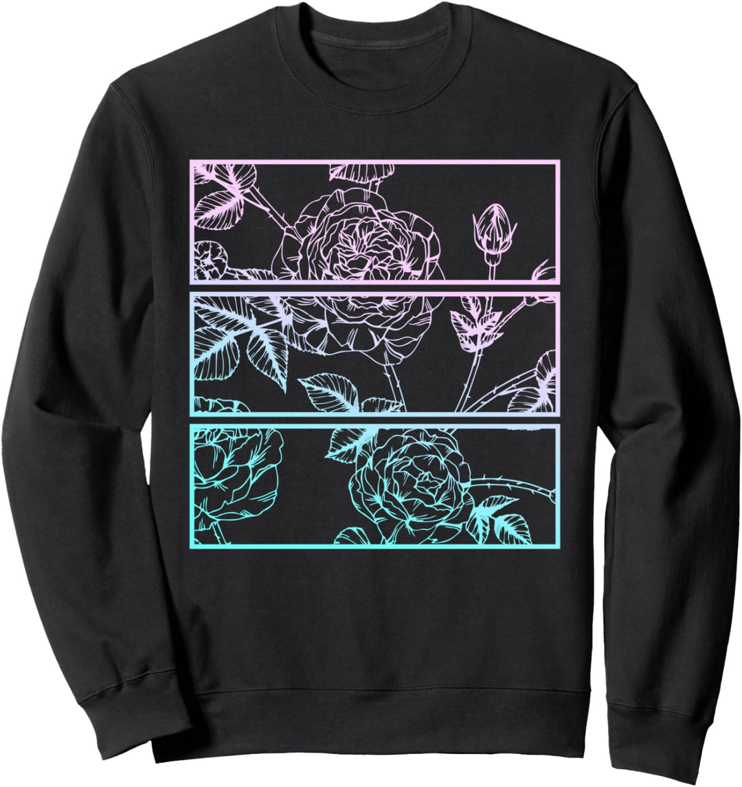 Pastell Gothic Blume Emo Ästhetische Kleidung Rose Soft Goth Sweatshirt