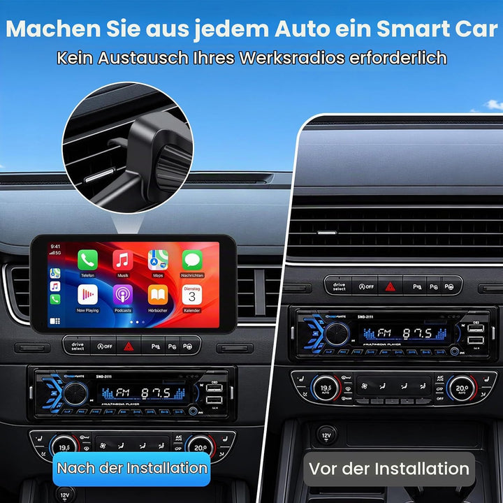6,5 Zoll Wireless Apple CarPlay &amp; Android Auto Bildschirm für Auto, Tragbares Touchscreen Autoradio