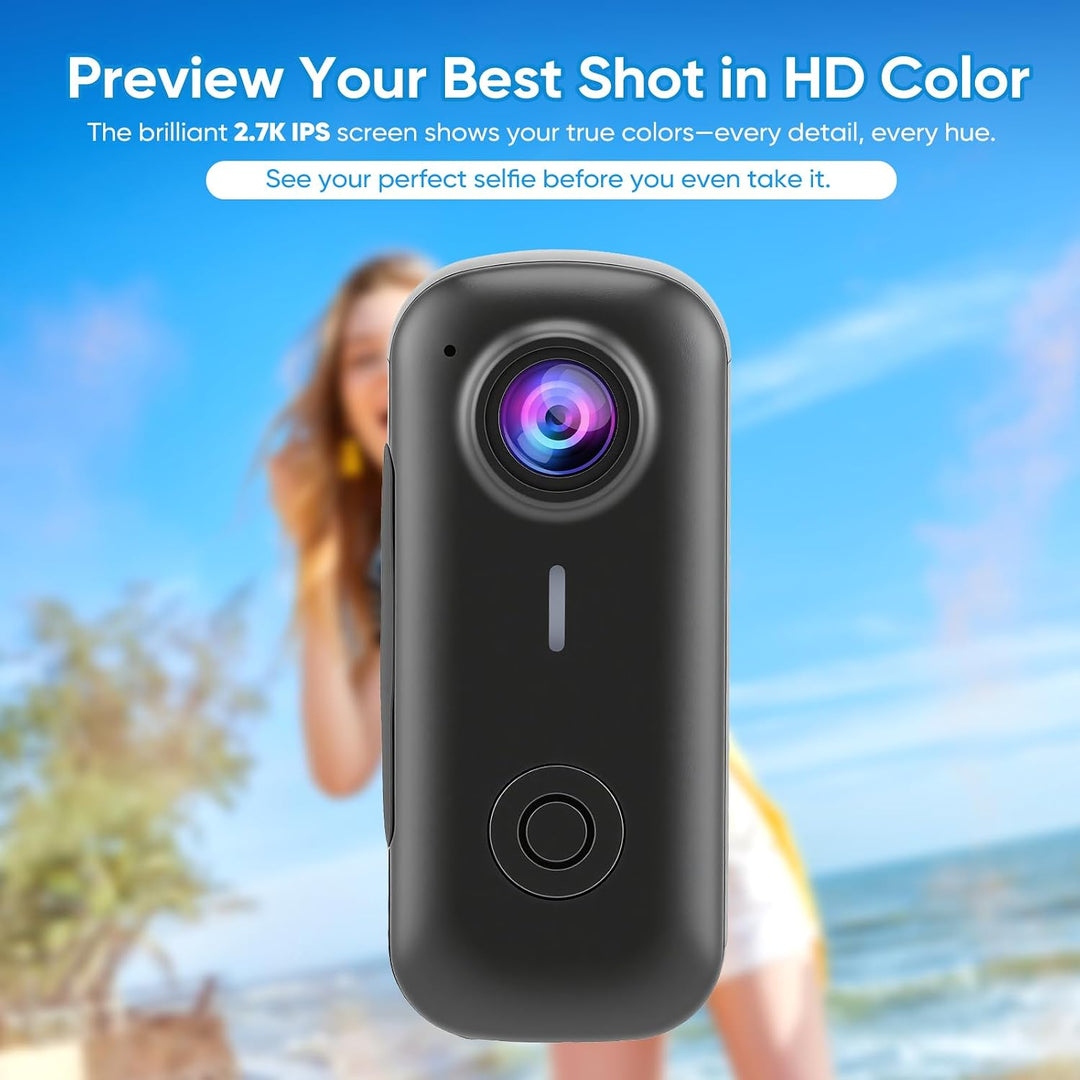 Body Cam, Magnetische POV Action Kamera, 2,7K HD tragbare Bodycam mit 180° drehbarem Objektiv, EIN-k
