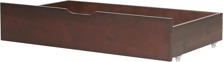 Bettschublade auf Rollen 2er Set Kiefernholz dunkelbraun 97 x 58 cm Rumilly