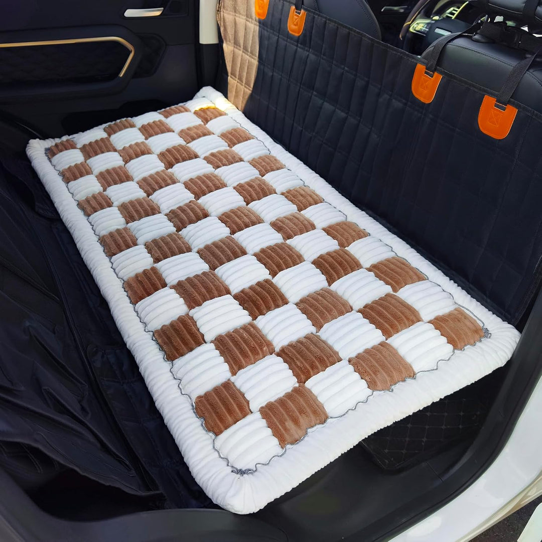 Hundematte Auto Rückbank 63×137 cm – Maschinenwaschbar, rutschfeste Hundedecke fürs Auto, Dicke PP-W