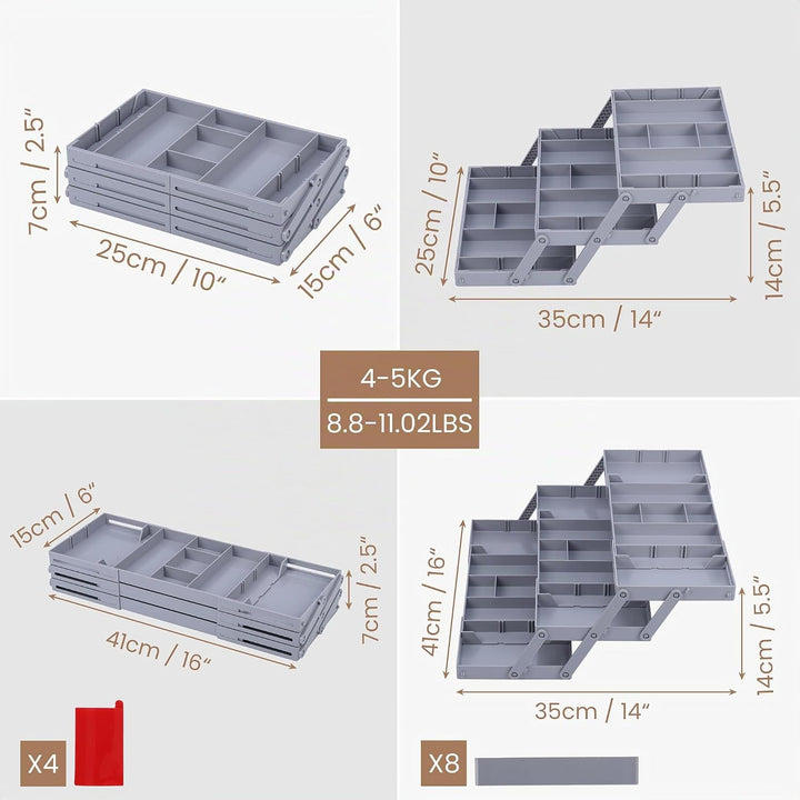 BELLE VOUS Erweiterbarer Schubladenorganizer - 3-stufiger Kommode Organizer für Make-up und Schmuck
