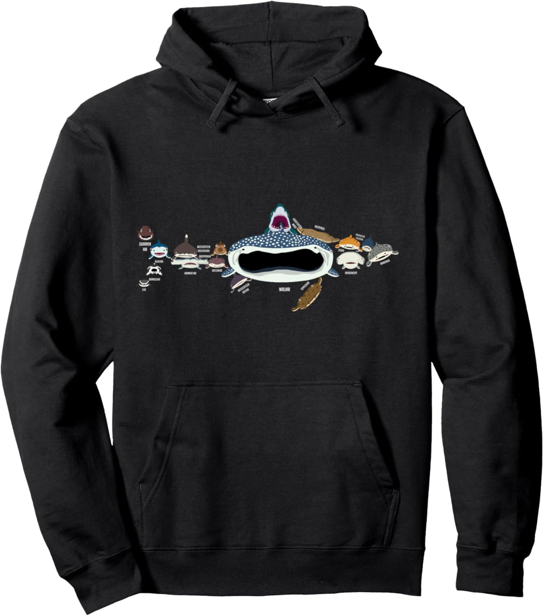 Haiarten Shirt Haie und Haimäuler, Hai Pullover Hoodie