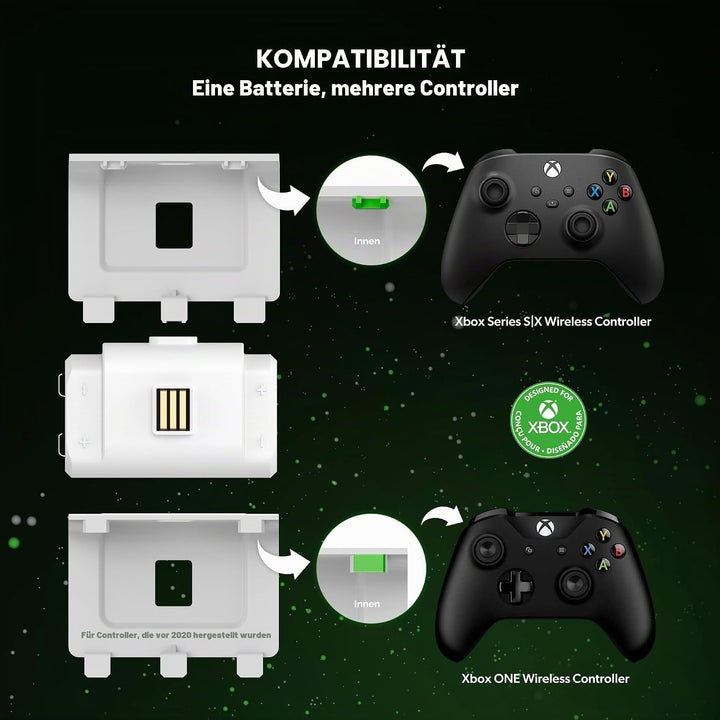 snakebyte Xbox Controller Ladestation- offiziell lizenziert - 2Std. Ultra-Schnellladung für 2 Xbox S