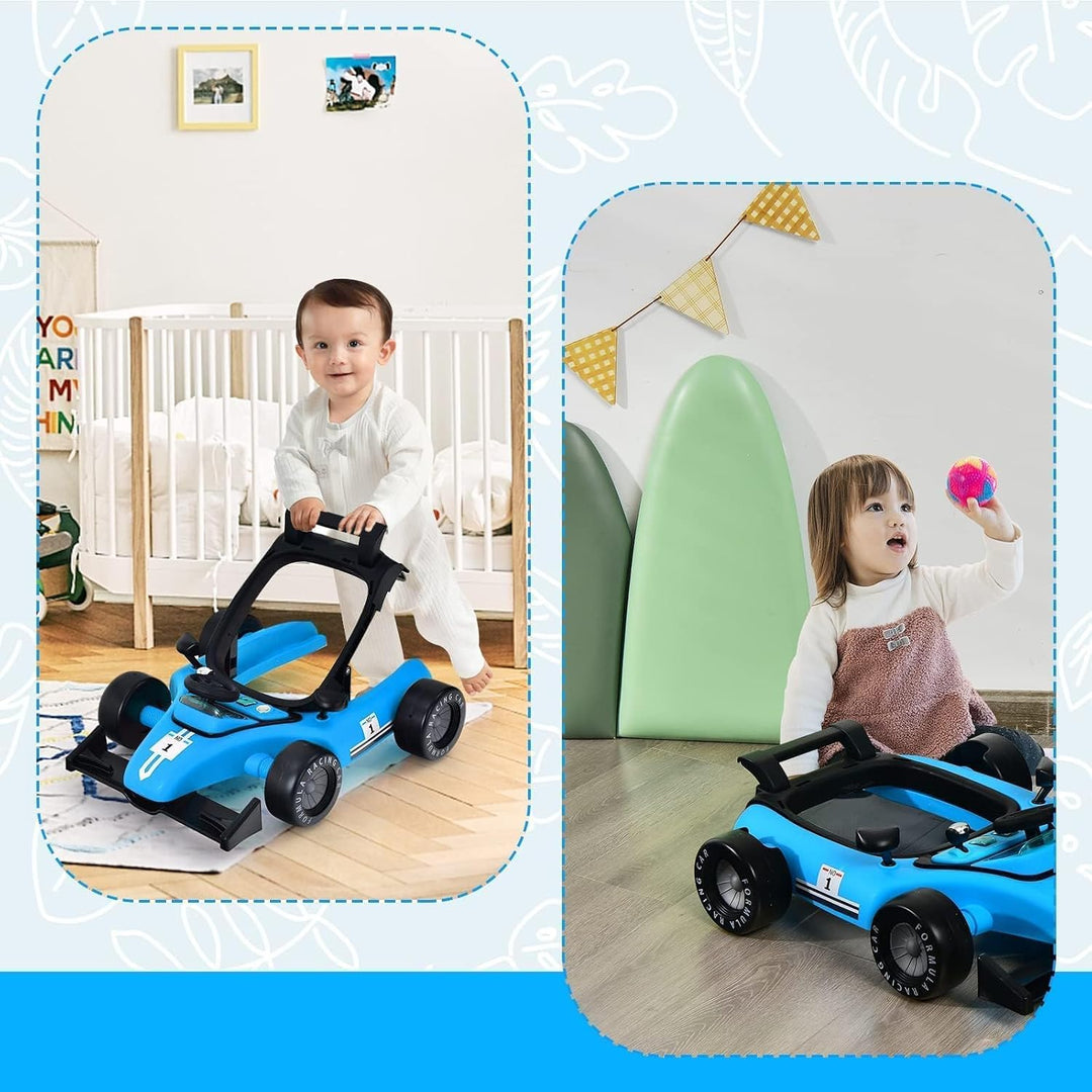 COSTWAY 4 in 1 Lauflernhilfe, Lauflernwagen klappbar mit einstellbarer Höhe &amp; Geschwindigkeit, Baby