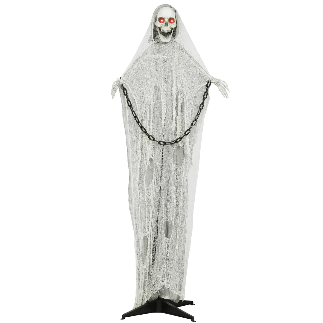 Outsunny Halloween Deko Sensenmann Outdoor 183cm Animiert Sprechende