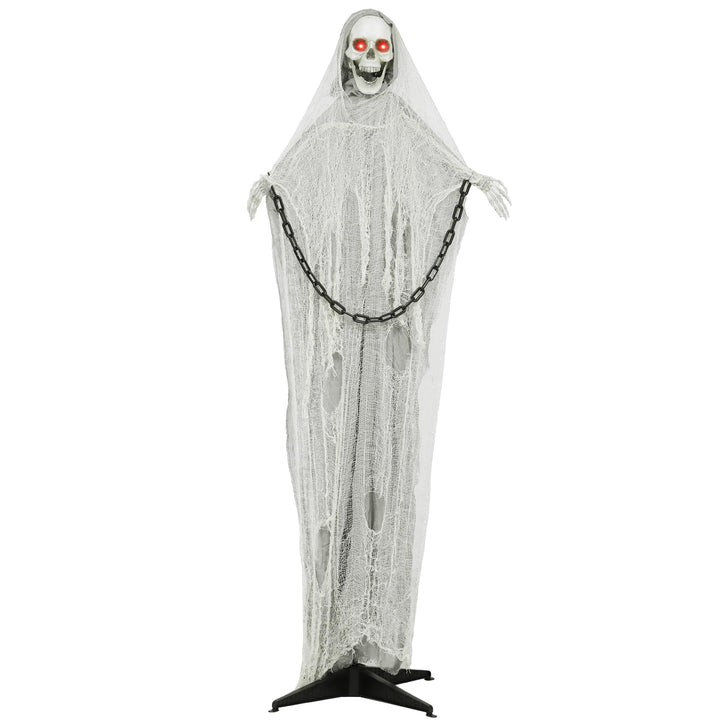 Outsunny Halloween Deko Sensenmann Outdoor 183cm Animiert Sprechende