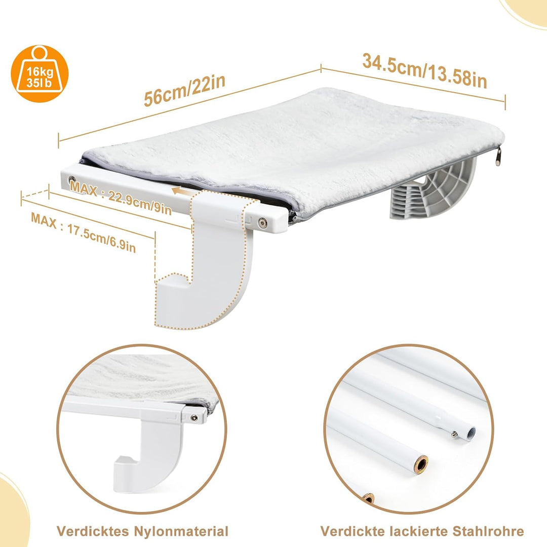 GUUSII HOME Katzenliege Balkon Fensterhängematte für Heizung Heizkörper 56 * 34.5cm Hängematte für K