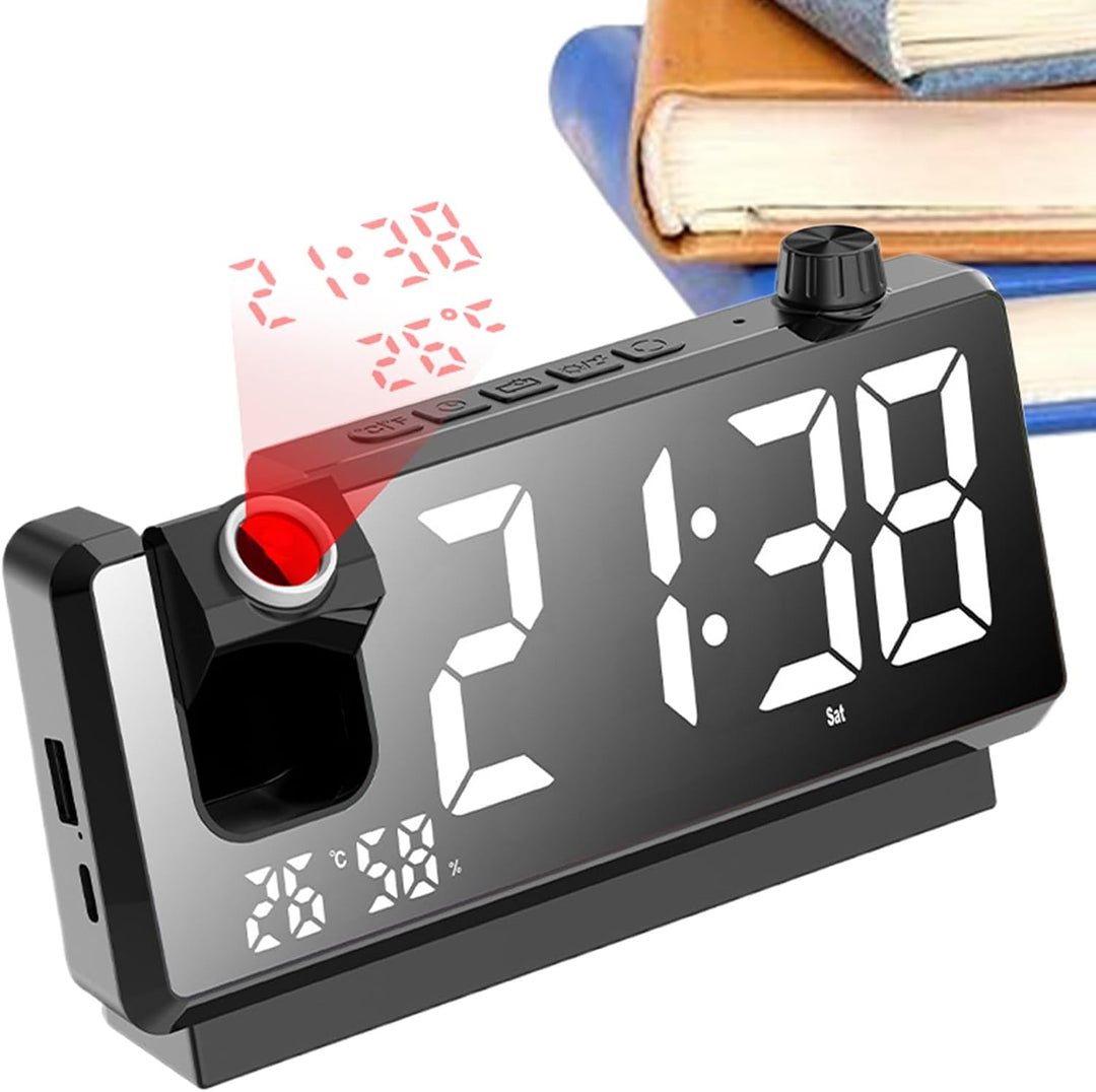 Time Projection Clock, Smart Electronic Alarm, Temperatursensor-Display, interaktiv, 180 ° drehbar,