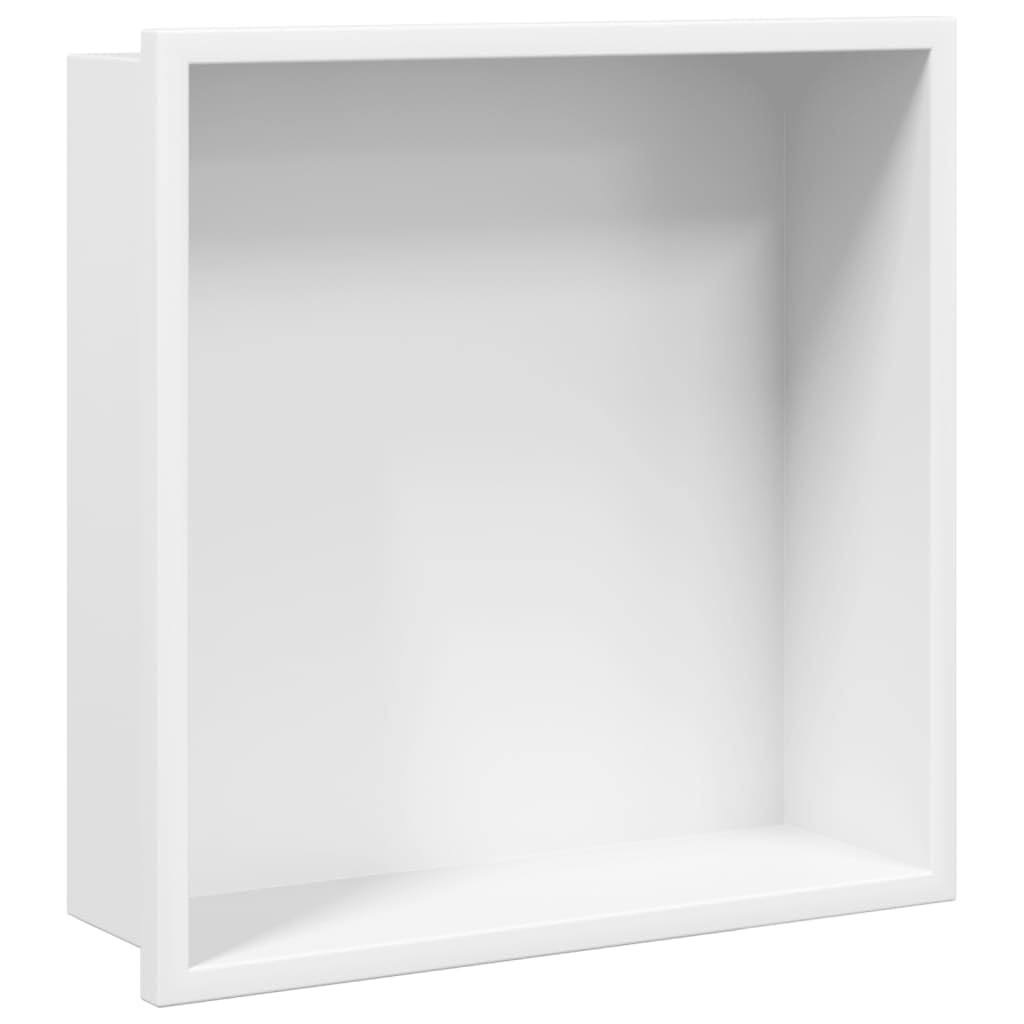 vidaXL Duschnische Mattweiss 32x32x9 cm Edelstahl, Weiss