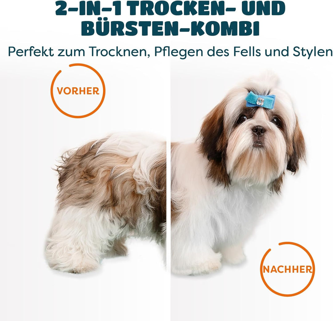 2-in-1 Blower Hundefön mit Selbstreinigender Bürste | Fön/Haartrockner und Bürste für Hund, Katze &amp;