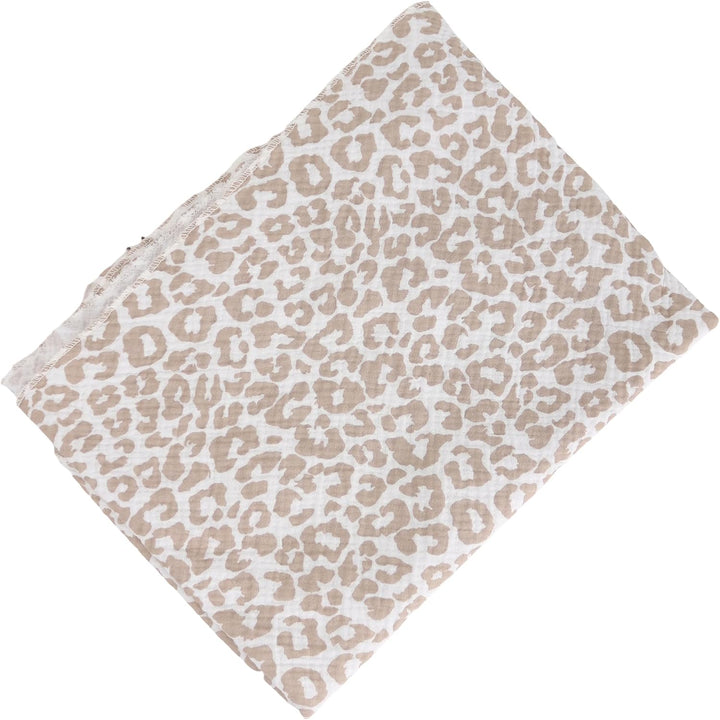 MIRROSI Damen Musselin Halstuch Made in Italy mit Leoprint oder Unifarben – Leichtes Dreieckstuch fü