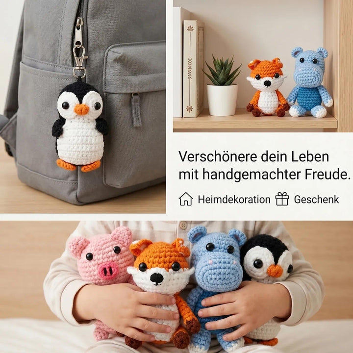 VINTAGE EMBROIDERY V.E. Tier-Häkelset, Häkel-Starter-Set für Anfänger, Erwachsene, komplettes DIY-Hä