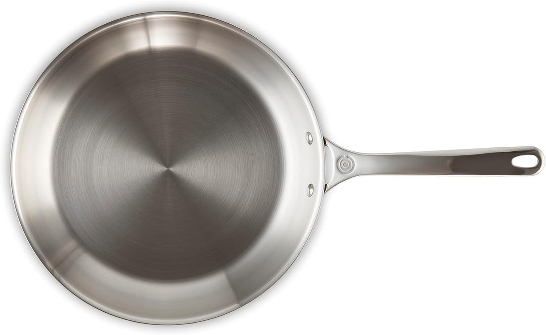 LE CREUSET Unbeschichtete flache Pfanne aus 3-ply PLUS Edelstahl, 20 cm, 96600220000100 20 cm Unbesc
