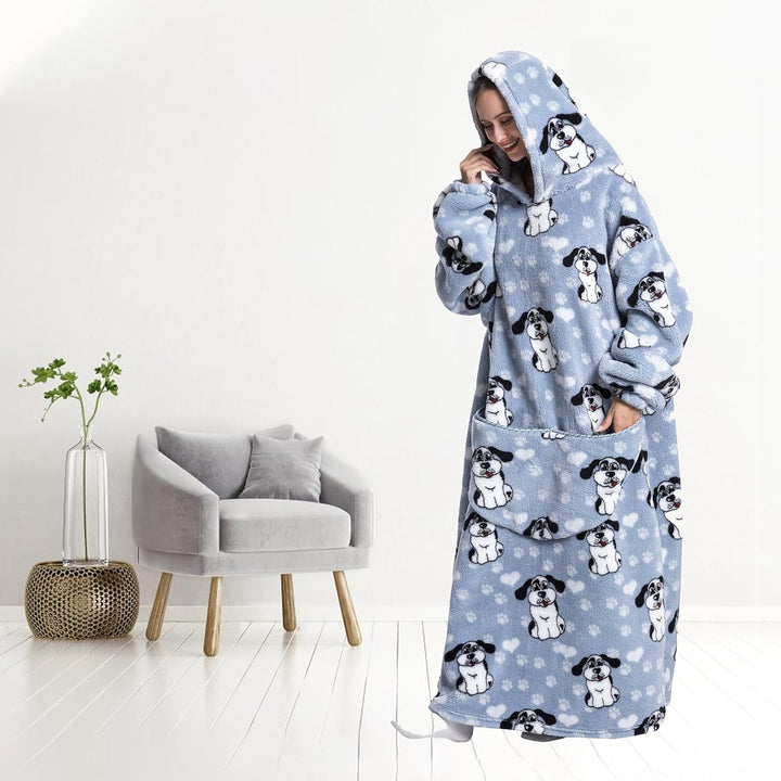 Lange Hoodie Decke mit Ärmeln für Damen &amp; Erwachsene - Kuscheldecke mit Ärmeln - Weiche &amp; Warme Deck