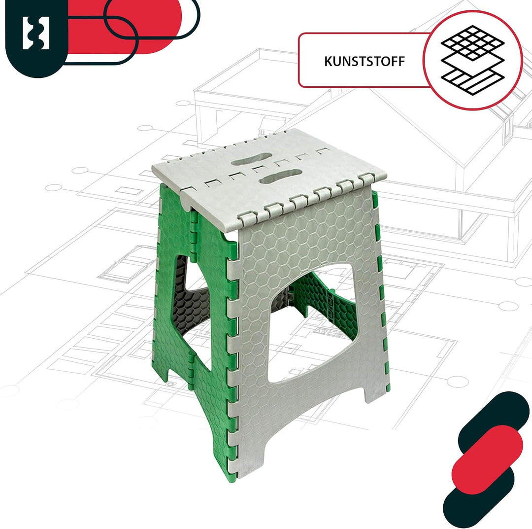 KOTARBAU® Tritthocker klappbar, Klappstuhl, Sitzhocker 44 cm Grün 44 cm, Grün 44 cm