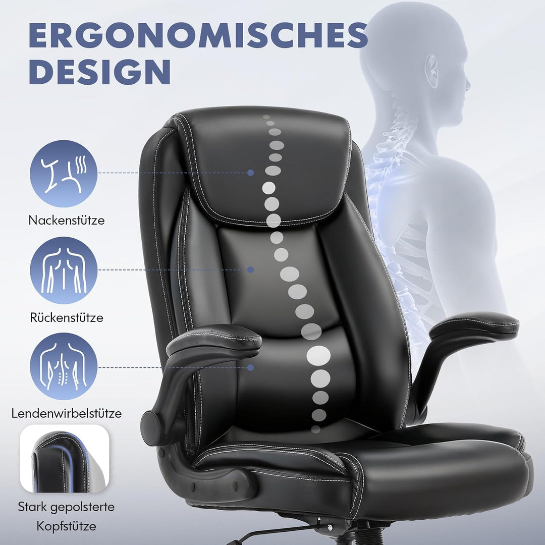 COLAMY Ergonomischer Bürostuhl, Office Bürostuhl Ergonomisch, 360° Drehung Chefsessel Schreibtischst