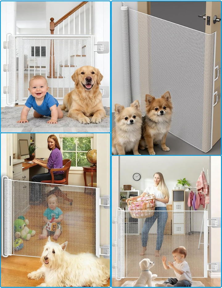 Treppenschutzgitter Ausziehbar für Babys, 0-150cm Treppenschutzgitter Türschutzgitter Ausziehbar Gee