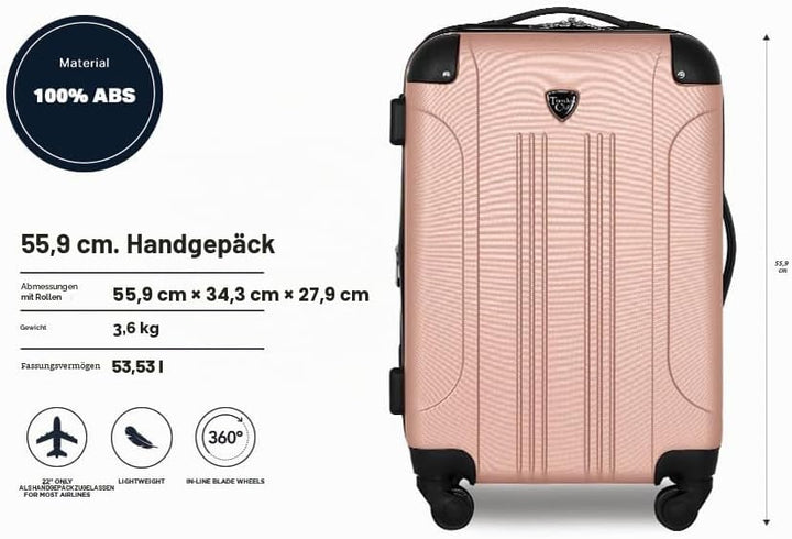 Travelers Club Chicago Hardside Erweiterbare Spinner Gepäckstücke Handgepäck: 51 cm (S) Roségold, Ha
